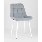 Стул Флекс велюр светло-серый белые ножки 4 шт.