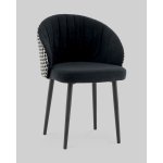 Стул Пасаденика велюр черный, спинка гусиная лапка