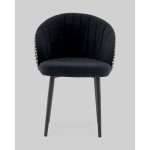 Стул Пасаденика велюр черный, спинка гусиная лапка