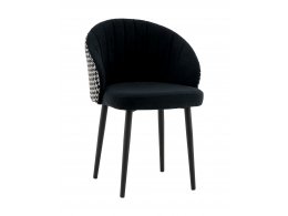 Стул Пасаденика велюр черный, спинка гусиная лапка