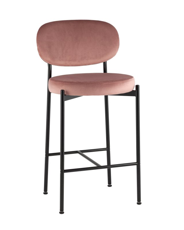 Стул полубарный Бриф VD велюр пыльно-розовый