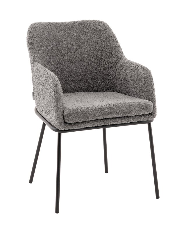 Стул с подлокотниками Кози new ткань букле тёмно-серый