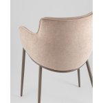 Стул Твигги велюр бежевый, каркас бежево-серый