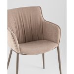 Стул Твигги велюр бежевый, каркас бежево-серый