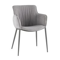 Стул Твигги велюр серый, каркас серый