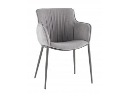 Стул Твигги велюр серый, каркас серый