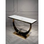 Стол-консоль Прайм IST-803,120х40х78 см, жемчужный белый/золотой