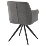 Стул НОРМАН 360 град., цвет BELLA-13/CYPRUS-10 серый, шенилл/замша / черный каркас М-City