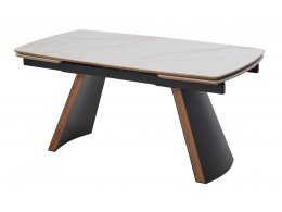 Стол РАНДЕВУ 160 БЕЛЫЙ МРАМОР МАТОВЫЙ 9806035 , керамика / Черный, Орех эко, М-City