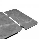Стол Arthur раскладной 120-184x80x75см, керамогранит серый мрамор Greys Grey, чёрный
