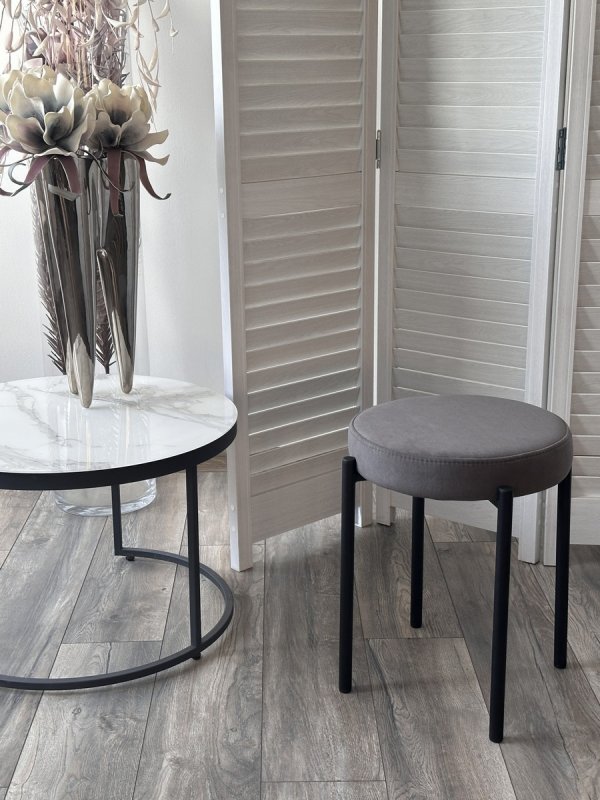 Табурет СТЭК штабилируемый B28 Темно-серый, велюр / черный каркас, М-City Табурет СТЭК штабилируемый B28 Темно-серый, велюр / черный каркас, М-City