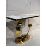 Стол-консоль Дрим IST-800,120х40х78 см, белый бентли/золотой