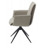Стул STIG 360 град. поворот.  HF017-11 / HF017-12 Бежевый, экокожа / Черный каркас, ®DISAUR