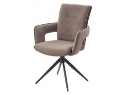 Стул KINNET 360 град. поворот.  MOHAIR-440 / CASTEL-20 Шоколадный,ткань/ Тем.-серый каркас, ®DISAUR