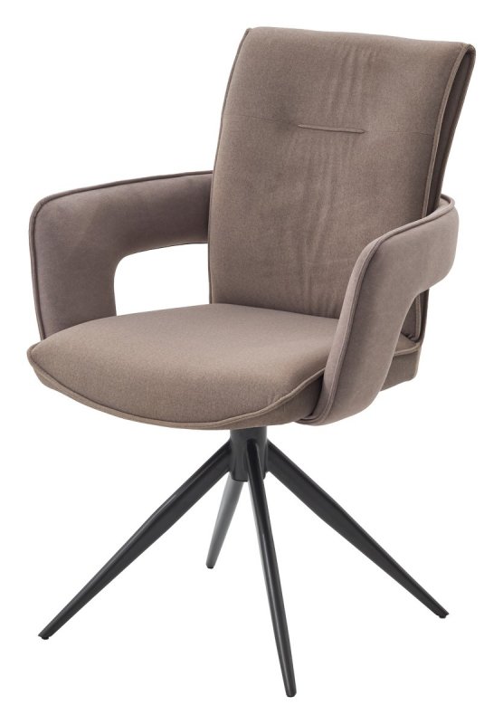 Стул KINNET 360 град. поворот.  MOHAIR-440 / CASTEL-20 Шоколадный,ткань/ Тем.-серый каркас, ®DISAUR