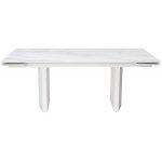 Стол МОЦАРТ 200 Белый мрамор, стекло / Белый М-City