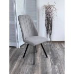 Стул ПРОВАНС 360 град. поворот. B22 Серый, велюр / черный каркас, М-City