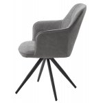 Стул НОРМАН 360 град., цвет BELLA-13/CYPRUS-10 серый, шенилл/замша / черный каркас М-City