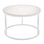 Набор кофейных столиков Tango бежевый мрамор с белыми ножками, 2шт