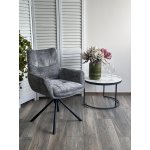Стул EILAT 360 град. поворот с возвратом, Cremona-95 серый, ткань / Черный, ®DISAUR