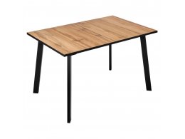 Стол Dublin раскладной 120-160х80х75 Дуб Вотан, чёрные ножки