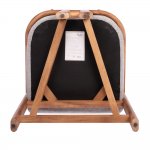 Стул полубарный Rich рогожка бежево-голубая с ножками цвета орех