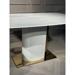 Стол обеденный Барнео BS1802-160GR, 160х90х76 см, светло-серый/золото