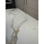 Стол обеденный Прайм IST-801, 180х90х76 см, жемчужный белый/золотой