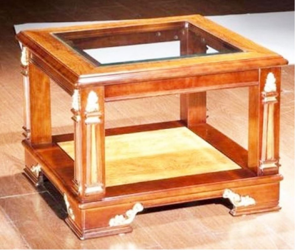 Стол журнальный квадратный А (стекло) "Карпентер 216"