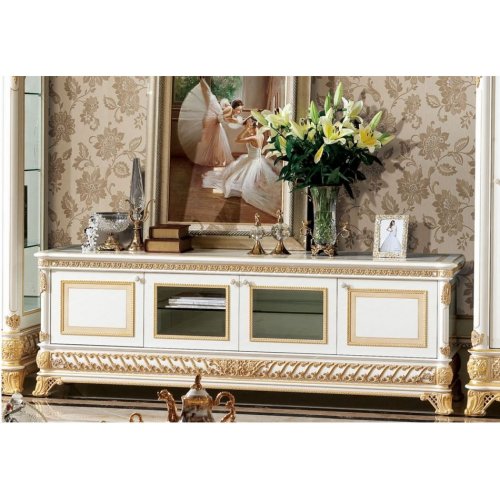 Е62 МОНАРХ ТУМБА ПОД ТВ (2,1 м), цвет-white gold Е62 МОНАРХ ТУМБА ПОД ТВ (2,1 м), цвет-white gold